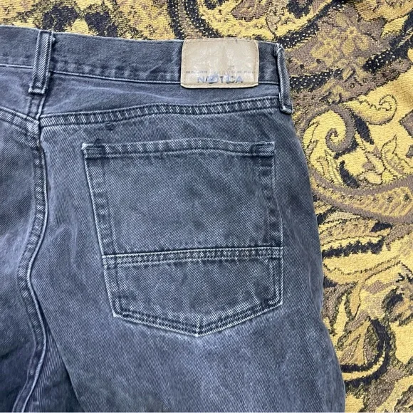 Vtg Y2K Nautica Jeans Mens Size 36x32 Baggy Black Skater Hip‎ Hop Actual - Picture 11 of 11